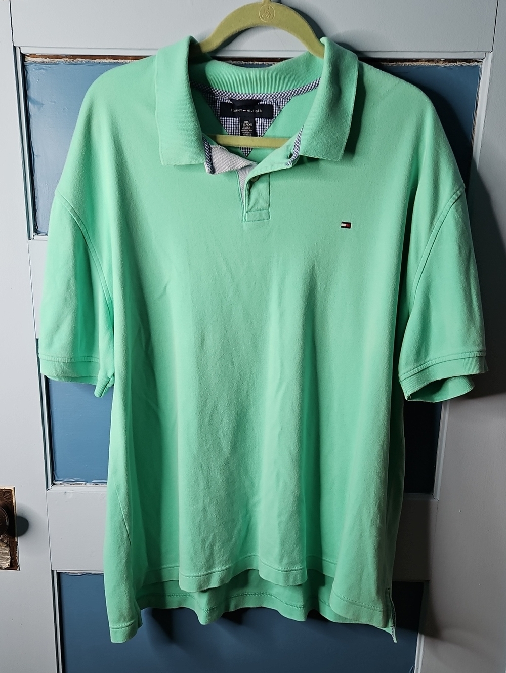Tommy Hilfiger Men’s Mint Green Polo Shirt with Chest Flag XXL